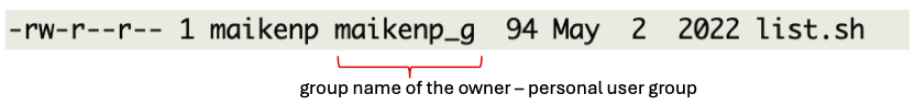 listing info - personal usergroup 